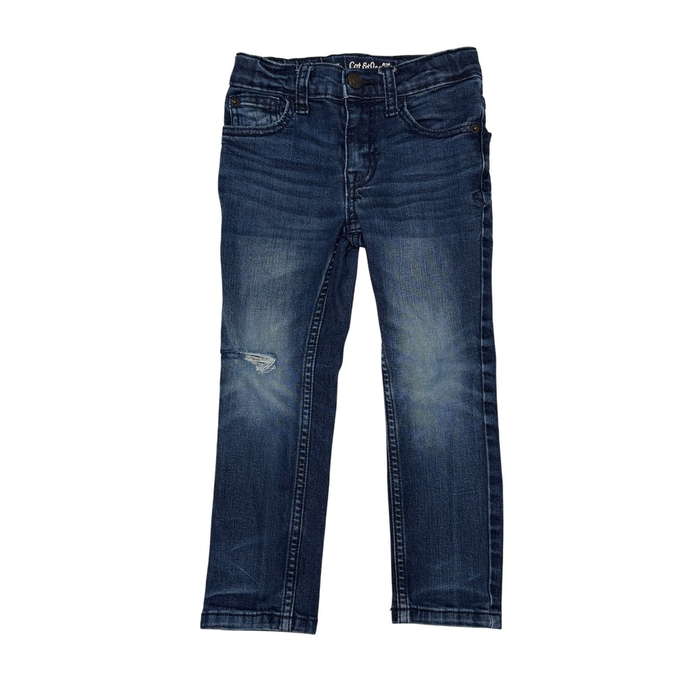 Cat & Jack Adjustable Waist Skinny Blue Jeans 4 Casual Denim